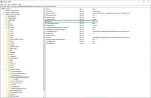 New created string in Registry editor