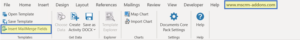 The www.mscrm-addons.com tab in MS Word.