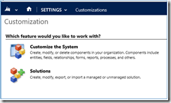 The Solutions in Microsoft Dynamics CRM.