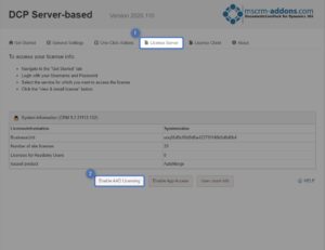 Enable the [Enable AAD Licensing] button in the License Server Tab