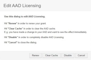 Edit AAD licensing window.