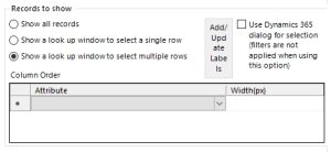 Show a lookup window to select multiple rows