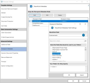 Create a new property in the SharePoint Metadata Field Settings window.