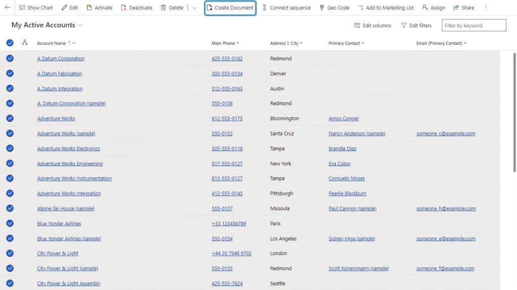Marked Accounts in your Dynamics 365