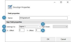 Set signature properties