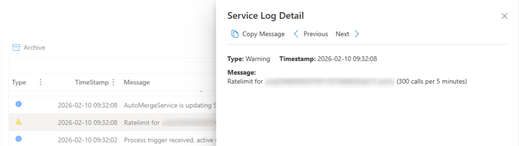 Delay in processing documents due to reaching the service protection API limit