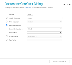 The available options to customize your documents before final document generation.