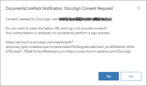 Consent message if user is not authenticated