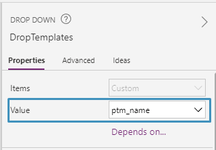 changing the value dropdown