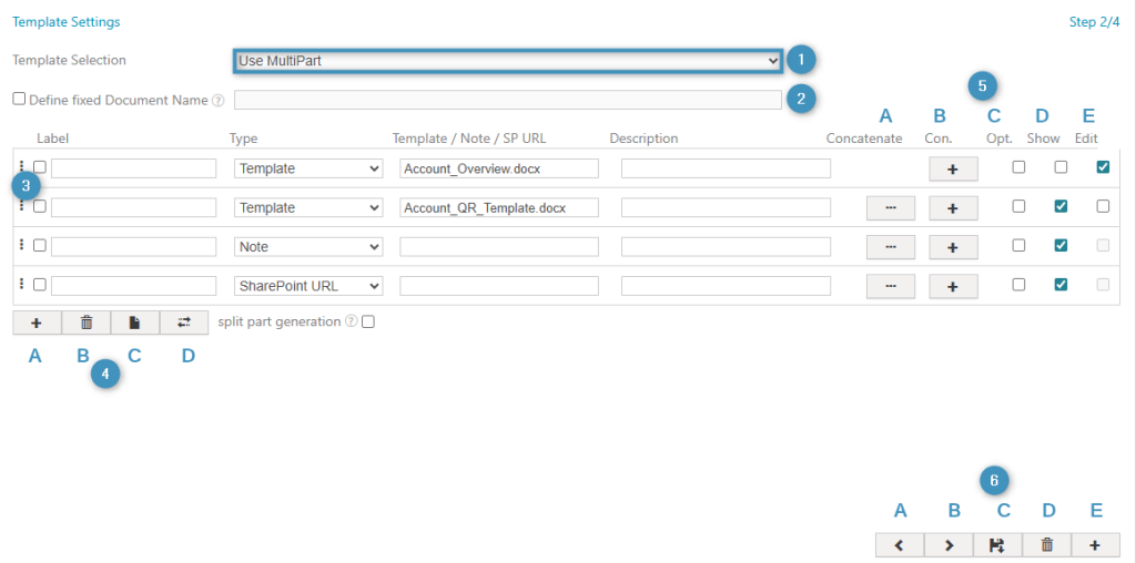 Configuring a Use MultiPart OCA