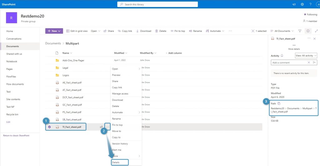 Retrieving a SharePoint-URL