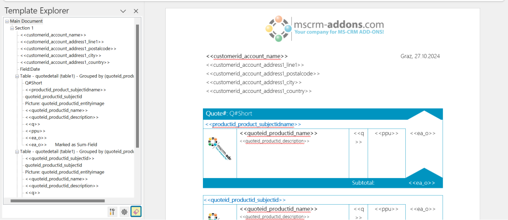 The DocumentsCorePack Template Explorer