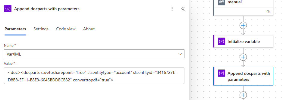 Appending the properties