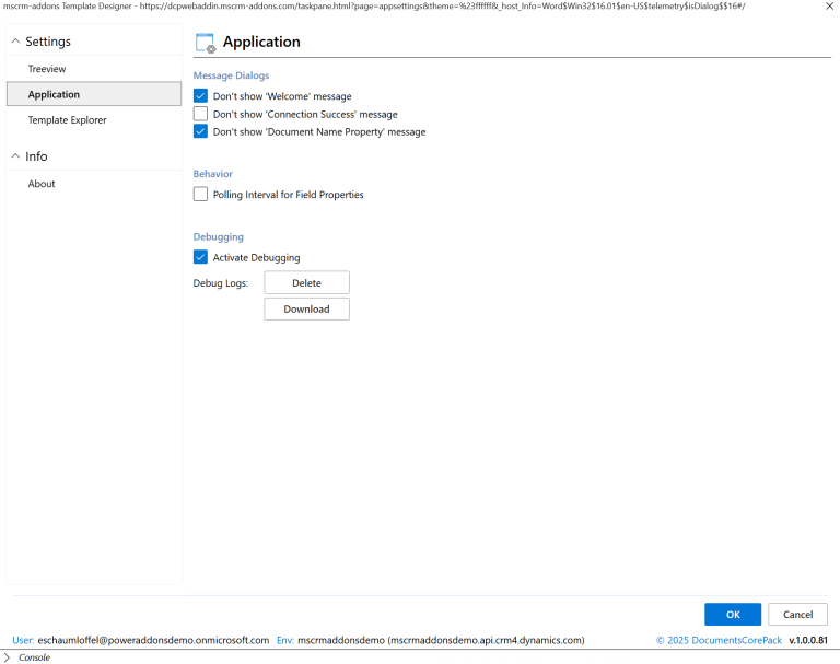 Application Settings - mscrm-addons.com KnowledgeBase