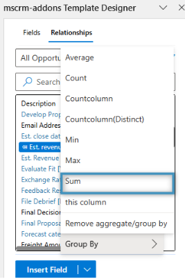 Using aggregation for our Opportunity table