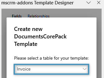 Setting the base table