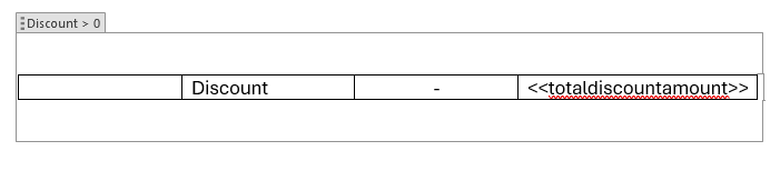 A Word table inside of our condition
