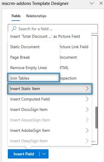 Locating the Join Table field