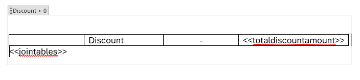 The Join Table field inserted in our condition, under the Word table