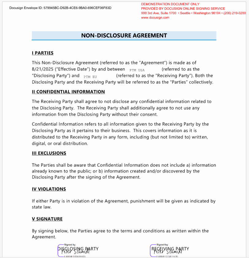 The final result document