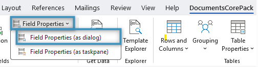 The ‘Field Properties’ button