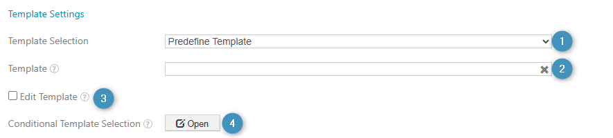 Setting the template settings as Predefine Template