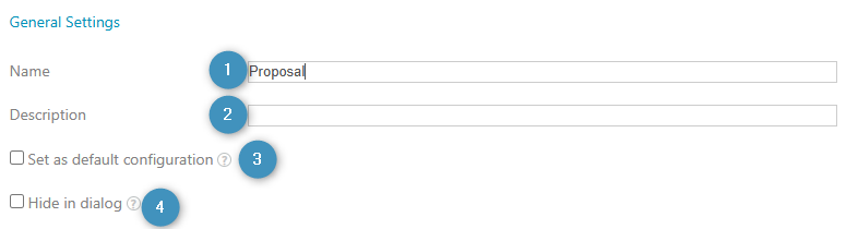 The General Settings window