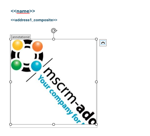 Our note image inserted as a placeholder