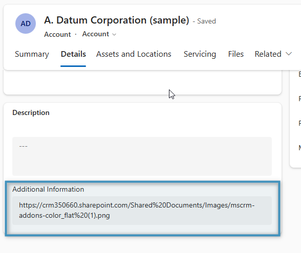 A SharePoint URL stored in textbox