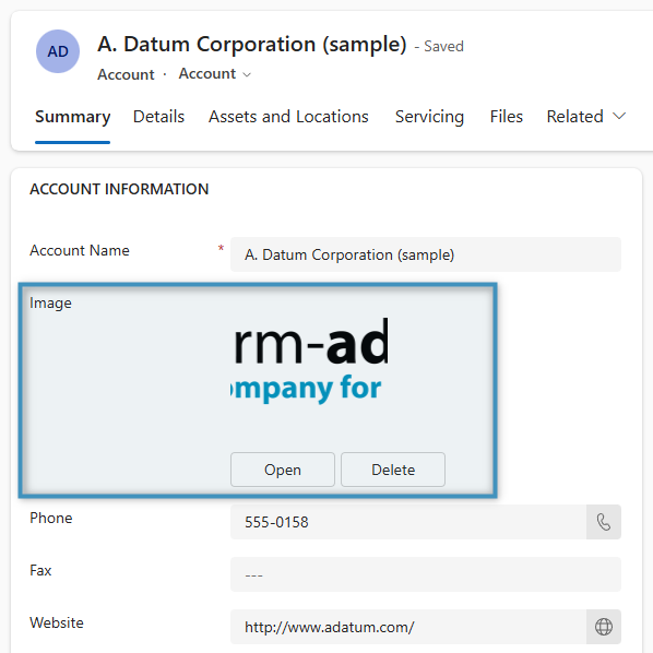 An image in a record