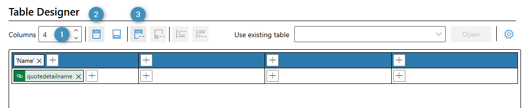 Creating the table
