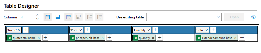 Inserting header text and remaining fields
