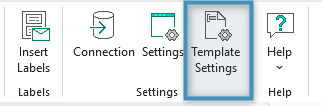 The Template Settings button in the Fields group
