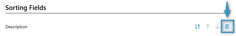 Deleting a sorting field