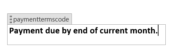 The condition with our text added