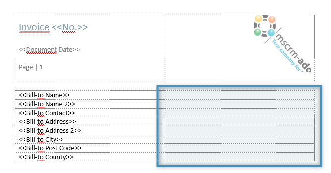 Our empty mailing address section