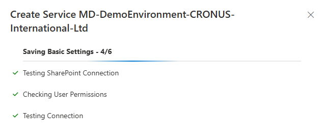Service creation in-progress