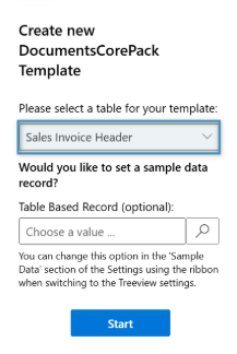 Setting the table as Sales Invoice Header