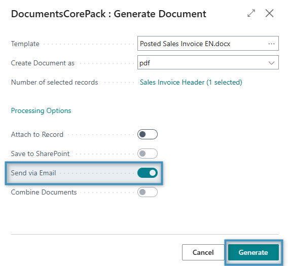 Configuring our Processing Options