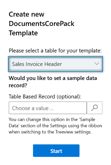 Setting base table