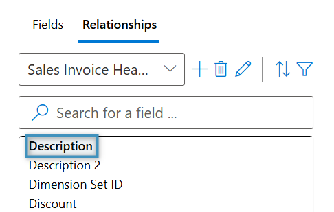 Select a field to create a table