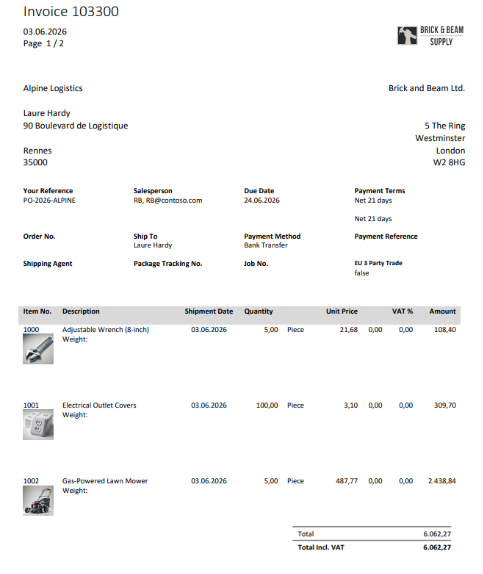 Finished document preview