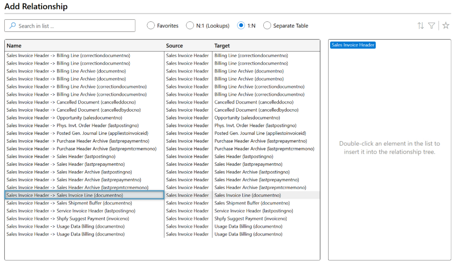 Select Sales Invoice Header -> Line Invoice