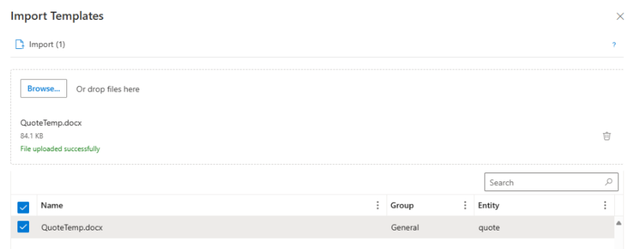 importing templates