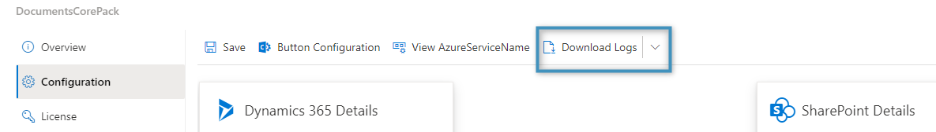 Downloading the debug logs from the Online Service Configuration
