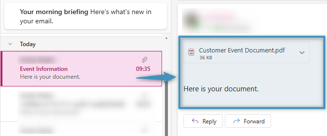 The email received after running our flow