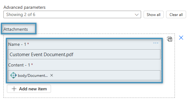 Filling out the Attachments fields