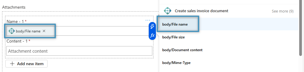 Adding our attachment's file name